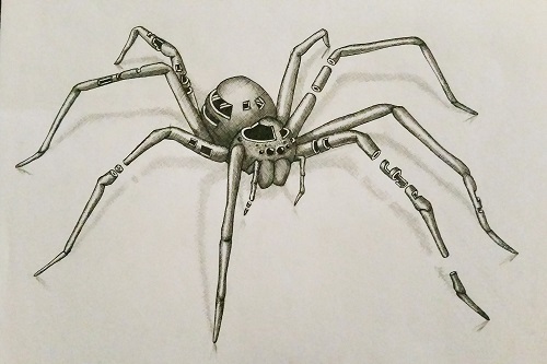 Spinne, Tuschestift